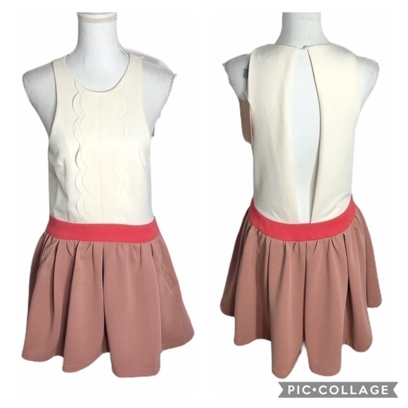 Three Floor Fit & Flare Scallop Front Dress NWT 8 - Picture 1 of 11